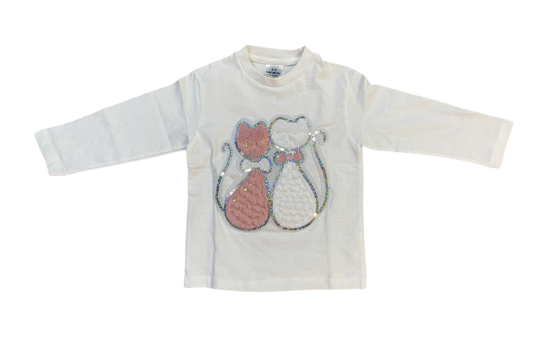 dusty pink and white long sleeve kids T