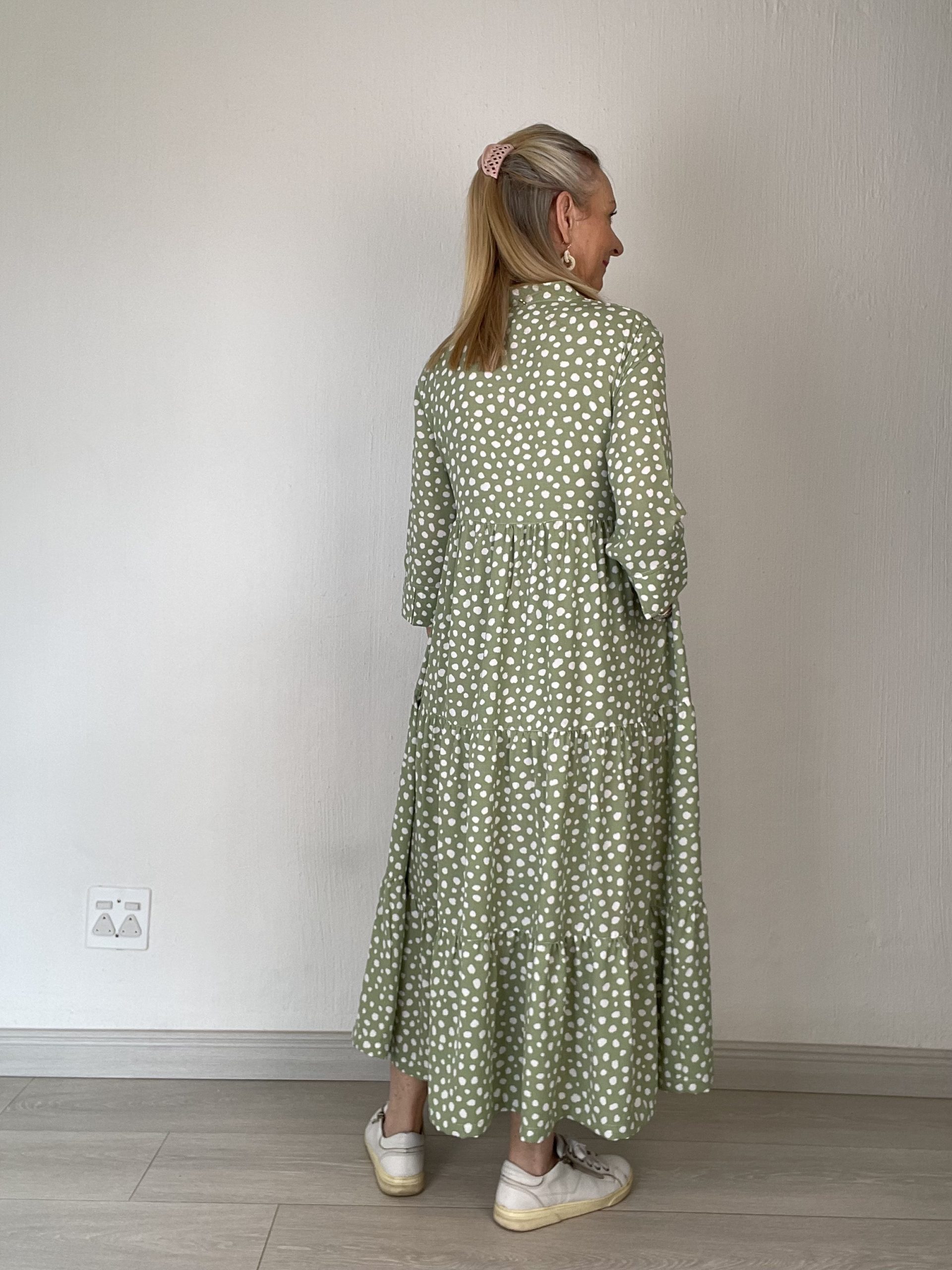 Bella – green with dots – back