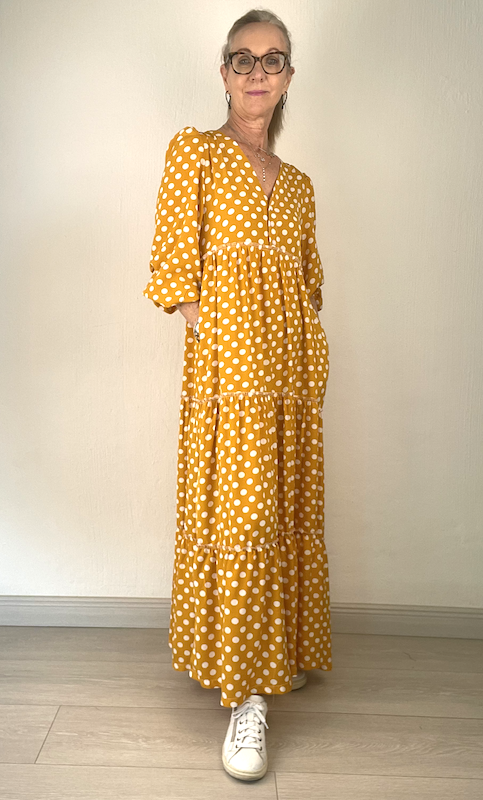 ivy dress – mustard front
